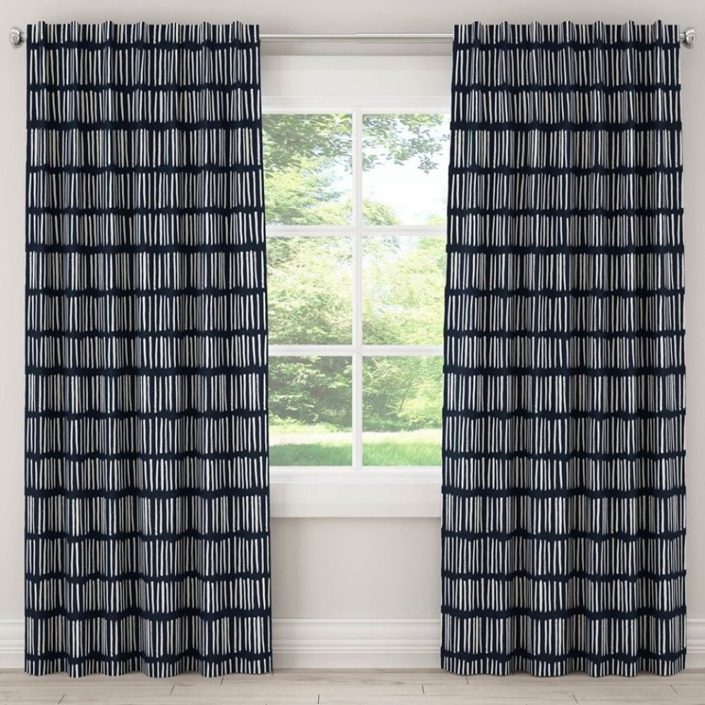 Skyline Blackout Curtains in Dash - Navy (Pair)